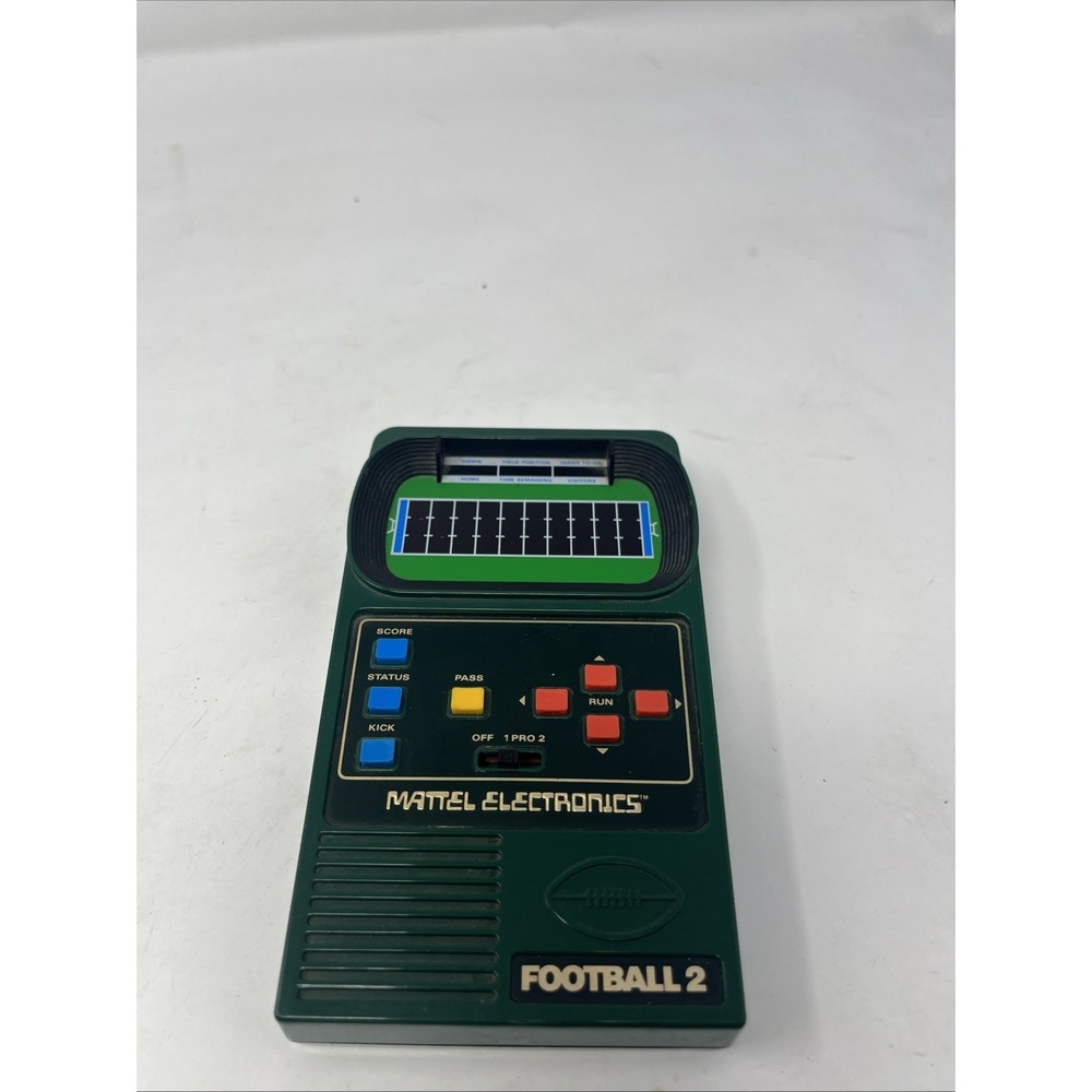 1978 Mattel Electronics Football II Handheld Game - Green Tested